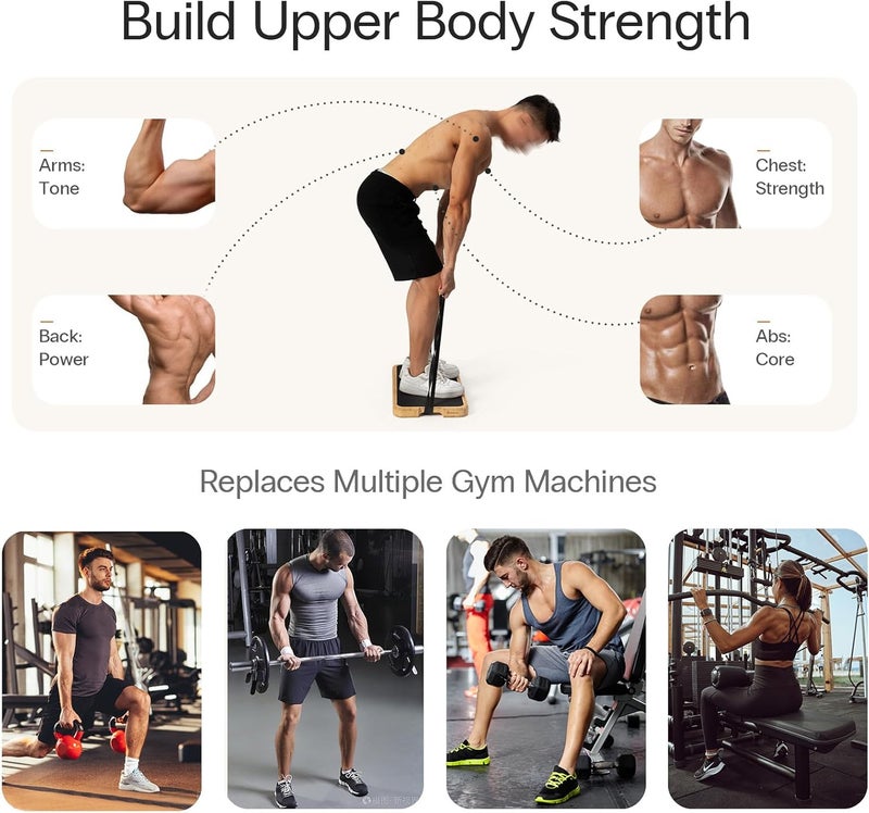 StrongTek Resistance Band Training Platform, Heavy-Duty Bamboo/Wood Board for Safe & Stable Resistance Workouts, Non-Slip, 1000 lbs Capacity for Arms, Shoulders, Core, Back & Legs - Image 5